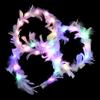 Led Feather Wreath Crown Light-Up Luminous Headdress For Women Girls Wedding Christmas Glow Party Decoration