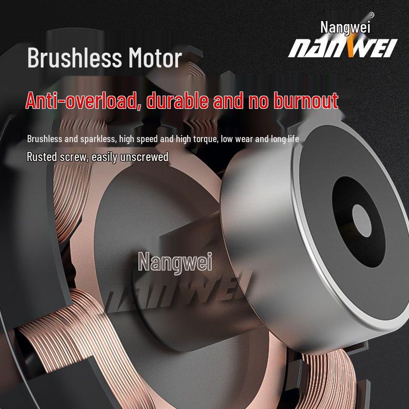 Nanwei Brushless Electric High Torque Impact Wrench Set with Lithium Battery and Charger for Construction and Car Repair