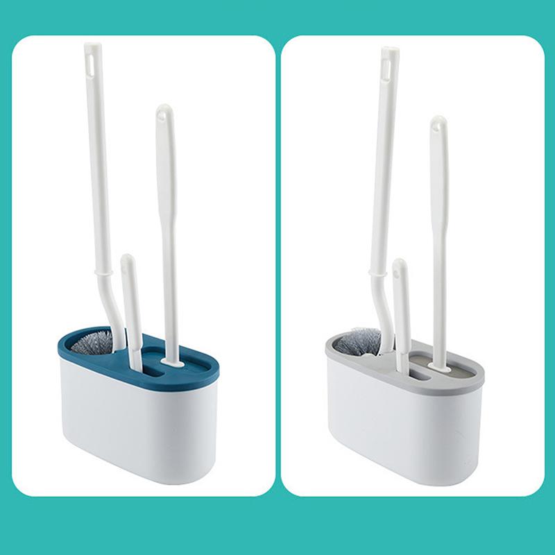 3 In 1 Toilet Brush Wall Mounted Multi-Functional Cleaning Tools With Drain Base Home Wc Bathroom Accessories Set