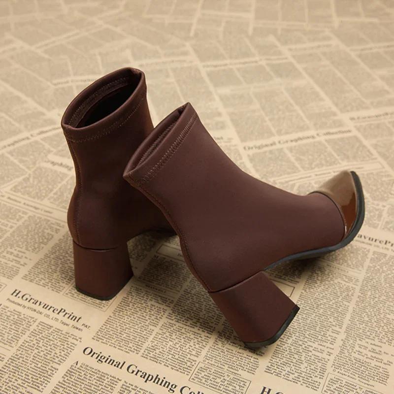 Fashion Sexy Women High Heels Ankle Boots Pointed Toe Fashion Shoes 2025 Trend Autumn Winter Chelsea Boots Brand Pumps Sock Botas Mujer