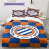 Montpellier HSC Logo Bedding Quilt Set Quilt Cover Pillowcase Home Decoration Birthday Gift (1 * Duvet Cover + 2 * Pillowcase, Without Core)