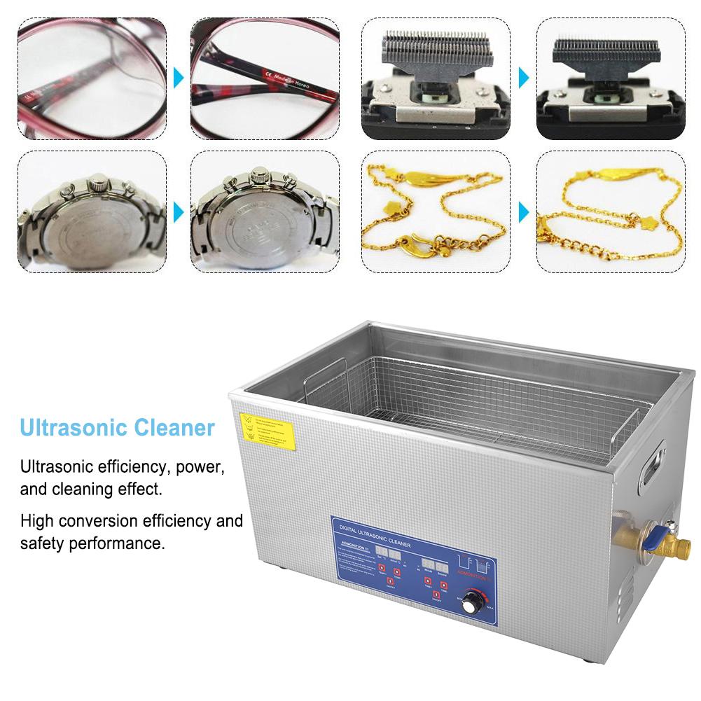 22L Digital Ultrasonic Cleaner Industrial Power Temperature Adjustable Laboratory Cleaning Supplies 40KHzEU Plug 220V
