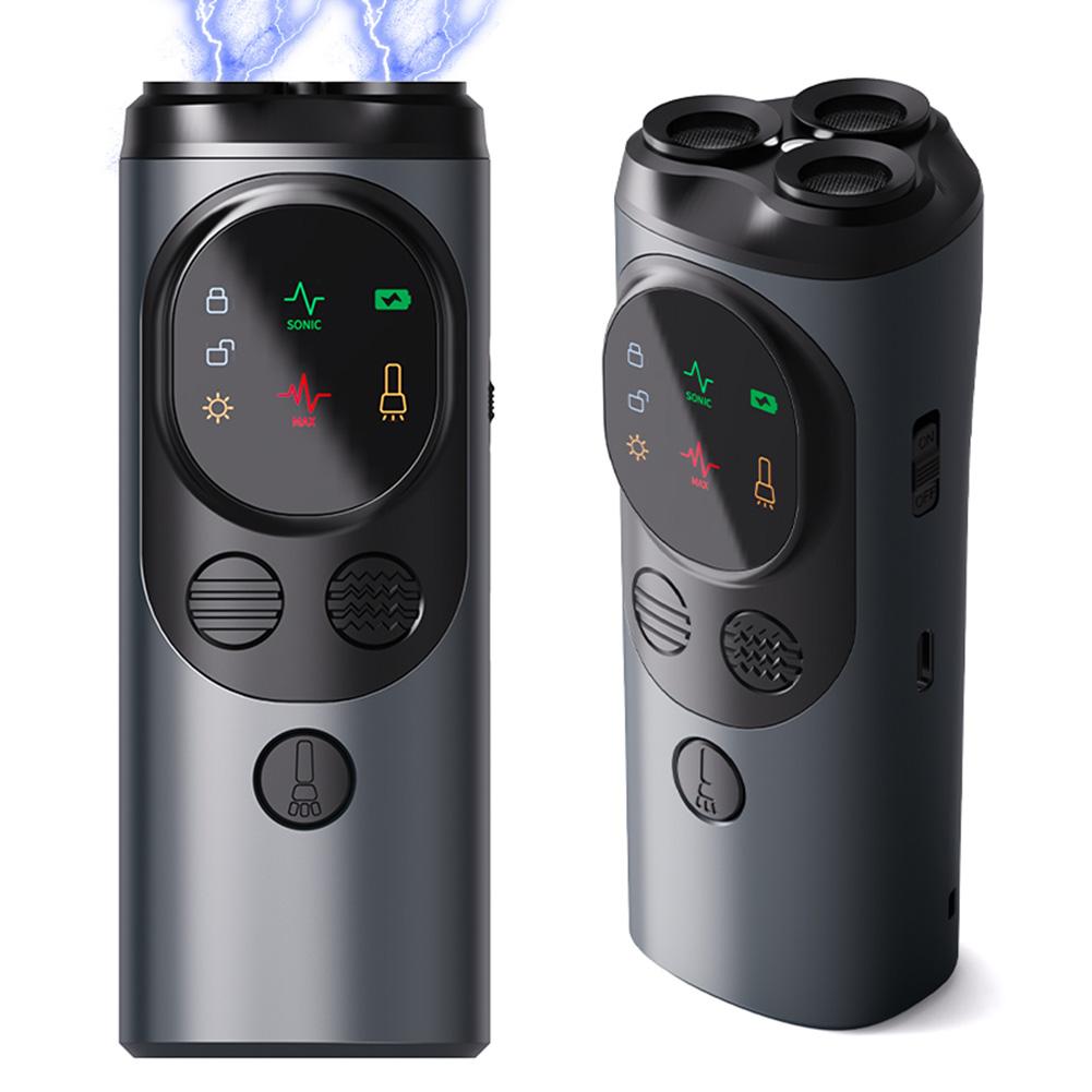 Anti Barking Training Device Type-C Rechargable Dog Repellent Ultrasound Device Ultrasonic Dog Bark Stopper Light for Pet Gift nero