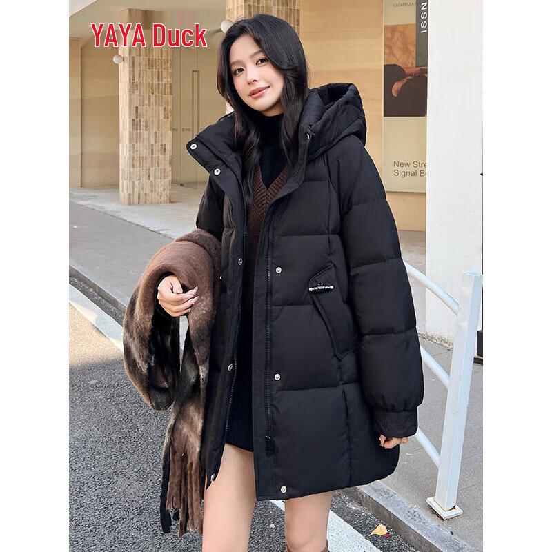

Женский пуховик YAYA средней длины с капюшоном L