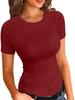 2024 Women's Long-Sleeve Ribbed Crew Neck Slim-Fit T-Shirt