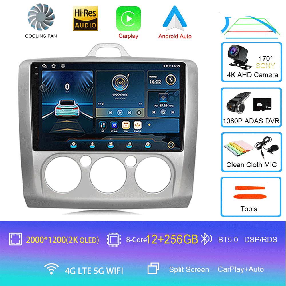 Android14 Carplay Auto For Ford Focus  Mk2 Mk3 2004 2005 2006 2007 - 2011 Multimedia Car Radio Player DSP WIFI+4G 2DIN Stereo