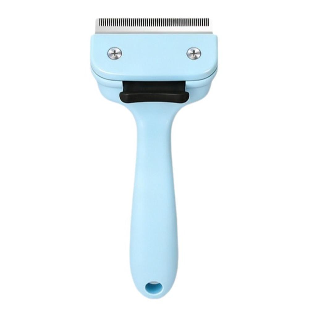 

Stainless Steel Dog Hair Remover Anti-Slip Pet Grooming Brush Shedding Season синий