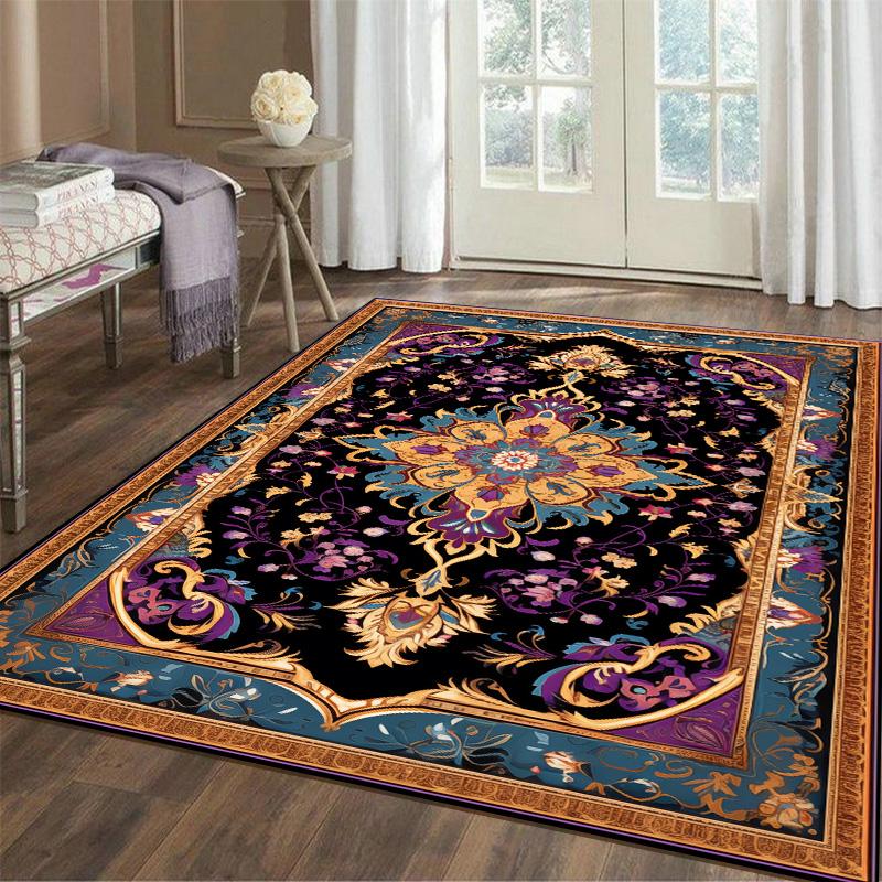 Vintage Persischer Roter Teppich Wohnzimmer High-End Luxus Retro Teppich Rutschfest Große Fläche Schlafzimmer Dekora Teppich Lounge Matte Waschbar