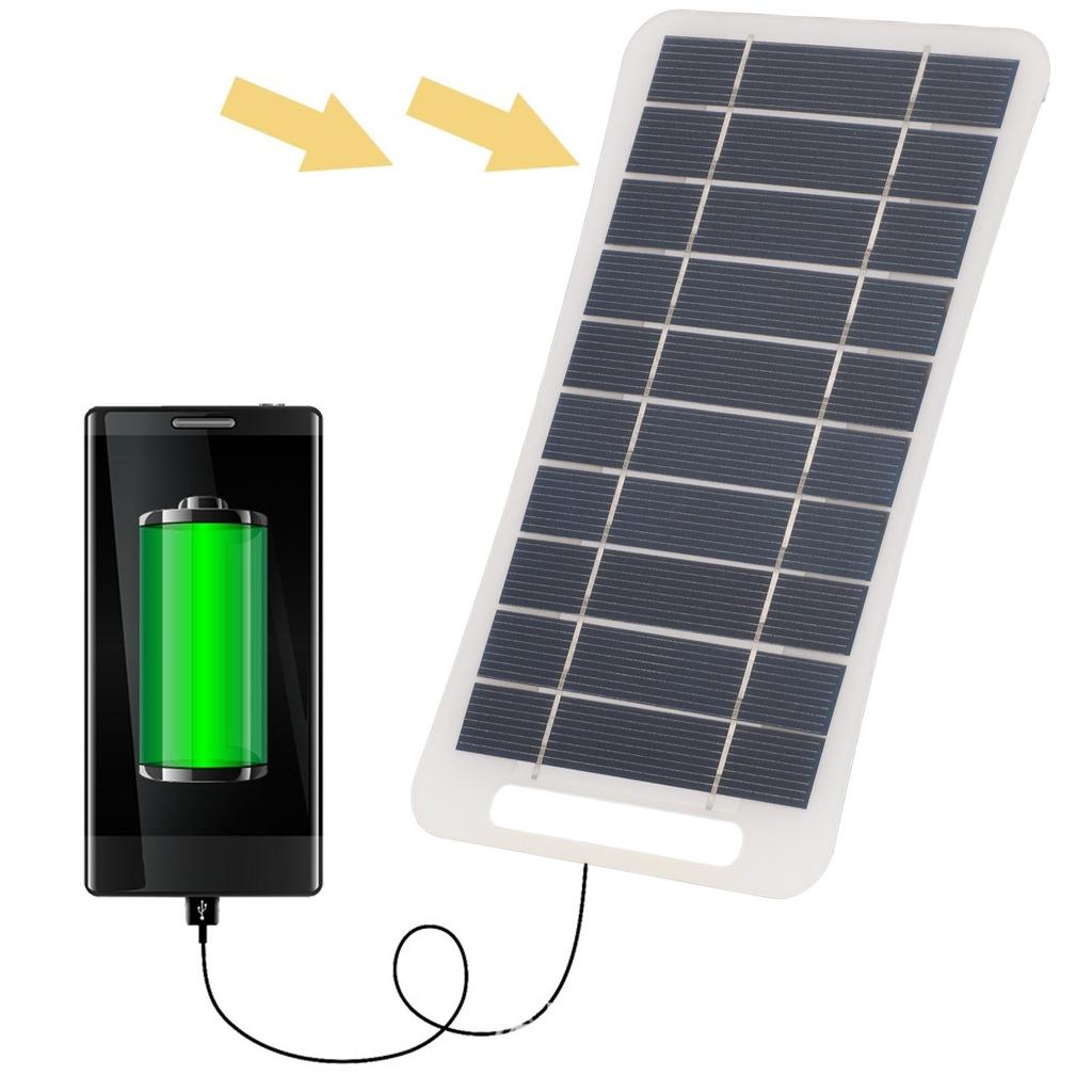 5V 5W USB Solar Panel Professional High Efficiency Monocrystalline Silicon Portable Handheld Solar Panel   for Camping Travel Outdoor