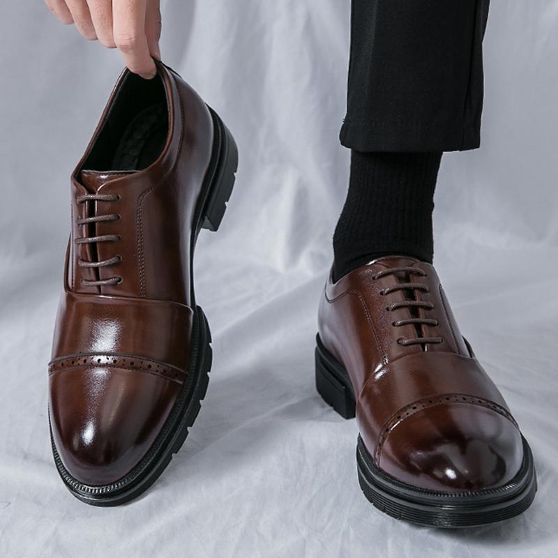 Klassische Brogues Schuhe Herren Trend Hochzeit Gesellschaft Echte Leder Schuhe Für Herren Hohe Qualität Herren Anzugschuhe Täglich Formell Business Schuhe Männlich