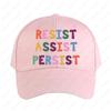 RESIST ASSIST PERSIST Cap Summer Women Unisex Adult Peaked Hat Fashion Casual Adjustable