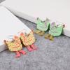 Funny High Heels Hen Dots Acrylic Drop Earrings for Women Girl Cartoon Graffiti Printing Chicken Dangle Earrings Fashion Jewelry