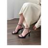 With skirt niche versatile sandals women's summer new one-word strap high heels fashion design shoes