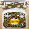 MMs Colorful Characters Shine Bright Bedding(1 * duvet cover + 2 * pillowcase, without core) Christmas birthday gift Duvet cover and pillowcase