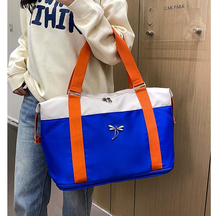 New travel bag Fashionable color-blocking women's casual sports and fitness bag for travel and business trips