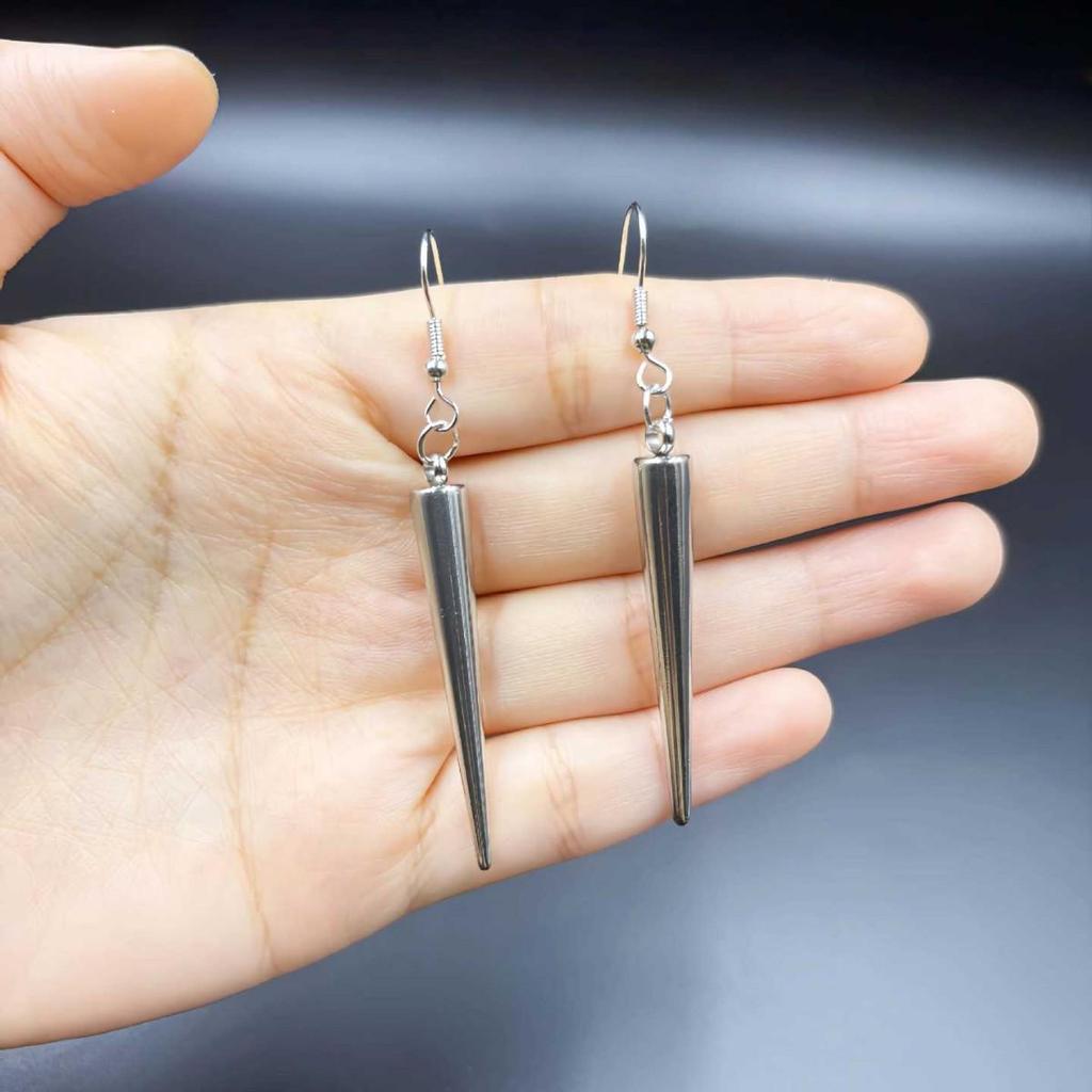 Punk Hip Hop Stainless Steel Rivet Dangle Earrings - Gothic Style Versatile Jewelry