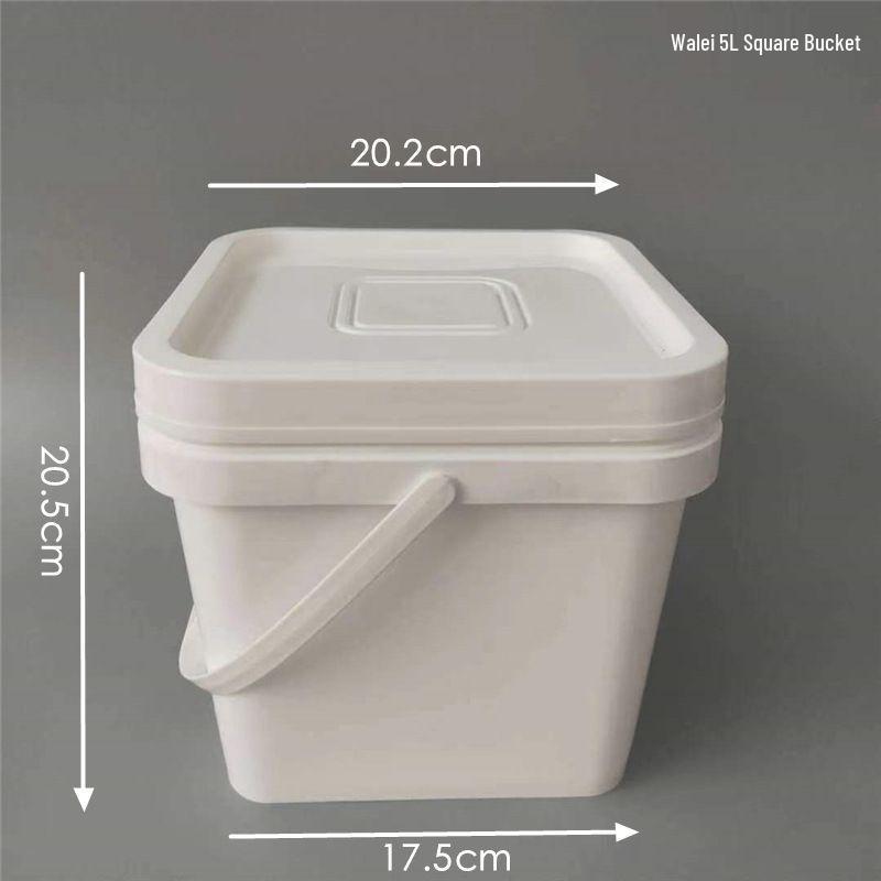 Τετράγωνο Πλαστικό Κουβάς 5L Κατηγορίας Τροφίμων για Απορρυπαντικό Ρούχων, Αλάτι, Λίπασμα, Χρώμα ή Χημικά (Χωρητικότητα 5 κιλών)