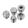 1/8" 1/4" 3/8" 1/2" 3/4" 1" -1-1/2" BSP NPT Maschio Svasato Flangiato Esagonale Quadrato Tappo 304 Acciaio Inossidabile Raccordo per Tubi