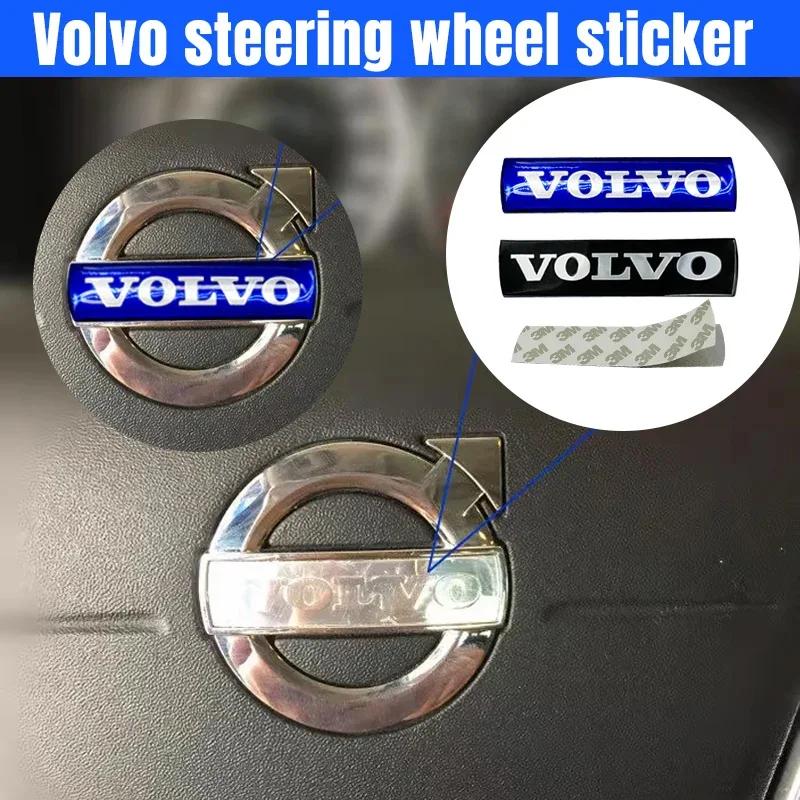 For Volvo EX90 V60 V40 XC90 S60 XC60 V50 V90 V70 S90 XC40 S80 T6 ABS Car Steering Wheel Emblem Sticker Decoration Accessories