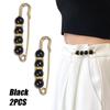 2X Vintage Pearl Clothing Pins For Women Decoration Dress Pants Buckle Brooches