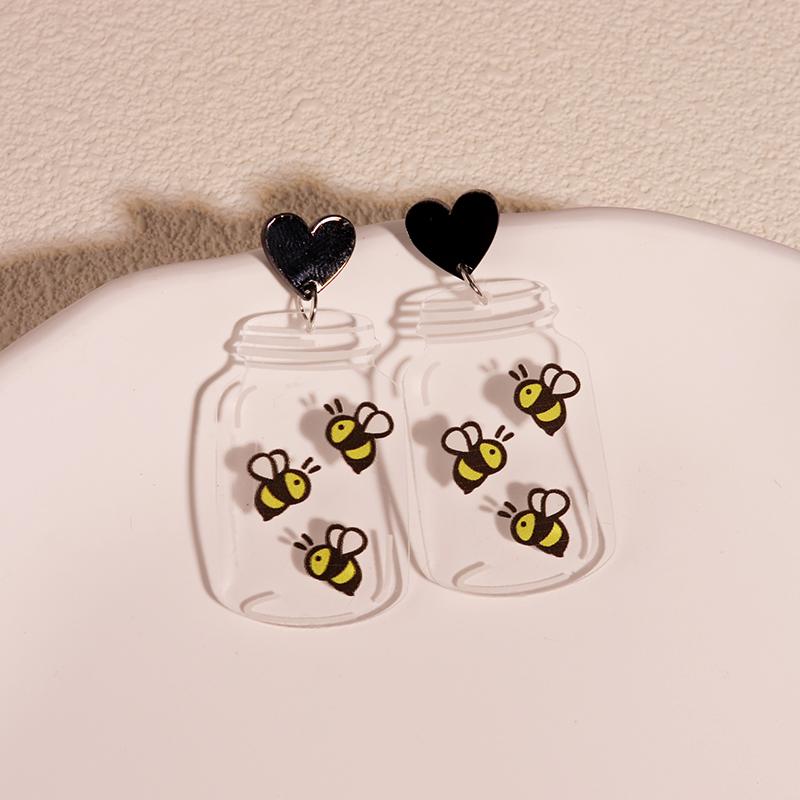

Cute Cat Design Dangle Earrings Acrylic Jewelry Adorable Gift For Women Girls Daily Casual Frog Bee Pig Hamster
