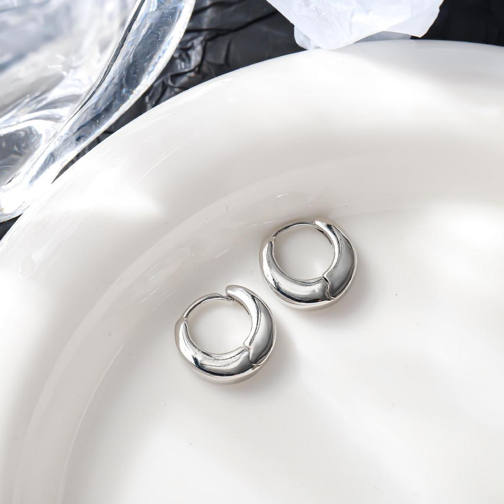 Trendy European Metal Round Earrings: Stylish, Versatile, High-Class Design for Men and Women