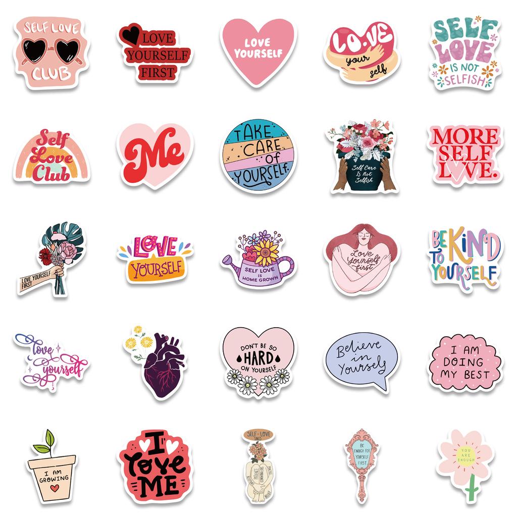 50 Self-care Self Love Graffiti Stickers Decorate Suitcase Notebook Waterproof Explosive