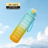 800ml Sportflasche mit Zeiteinteilung BPA-frei Outdoor Farbverlauf Sportwasserflasche Tragbar Große Kapazität Fitnessstudio Trinkbecher mit Strohhalm
