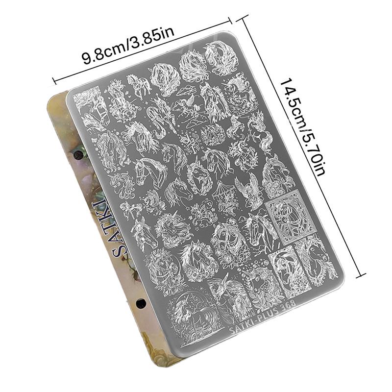 2026 Year Of The Horse Nail Stamping Plates Cute  Year'S Horse Pattern Stencil Nail Art Stamps Template Nail Tools