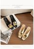 Wei Wei Retro Square Toe Slip-On Women's Sandals with Square Buckle