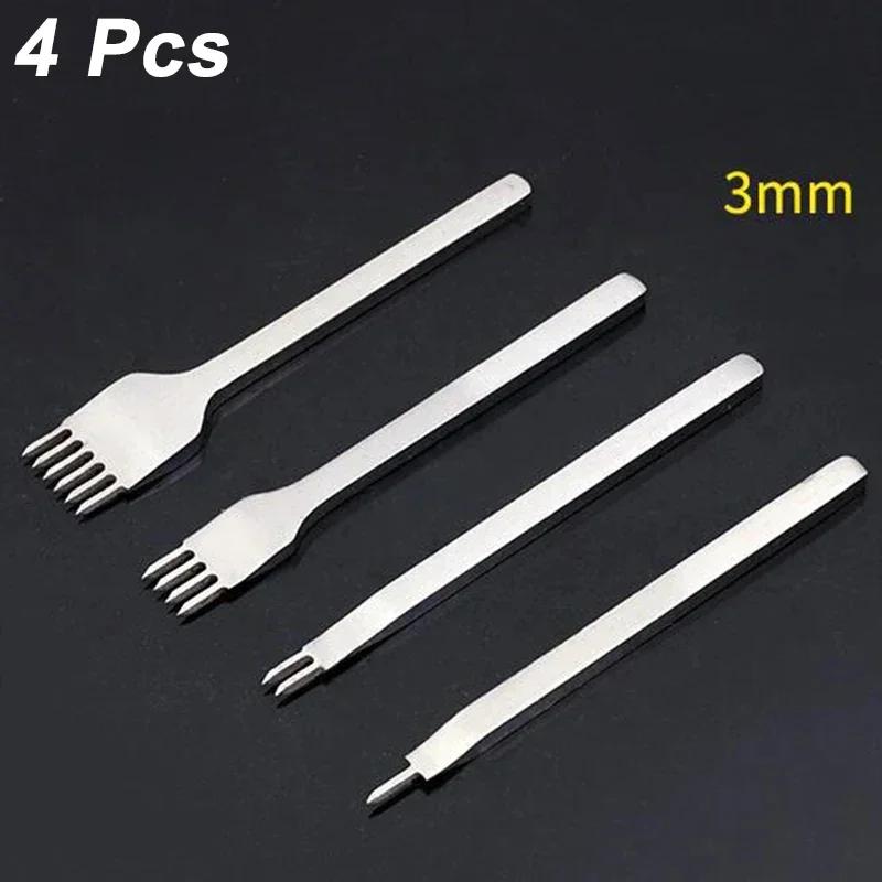 1/2/4/6 Holes Fork Row Hole Punch DIY Leathercraft Tools Hand Piercing Stitching Punching Tool Leather Row Hole Punching Tool