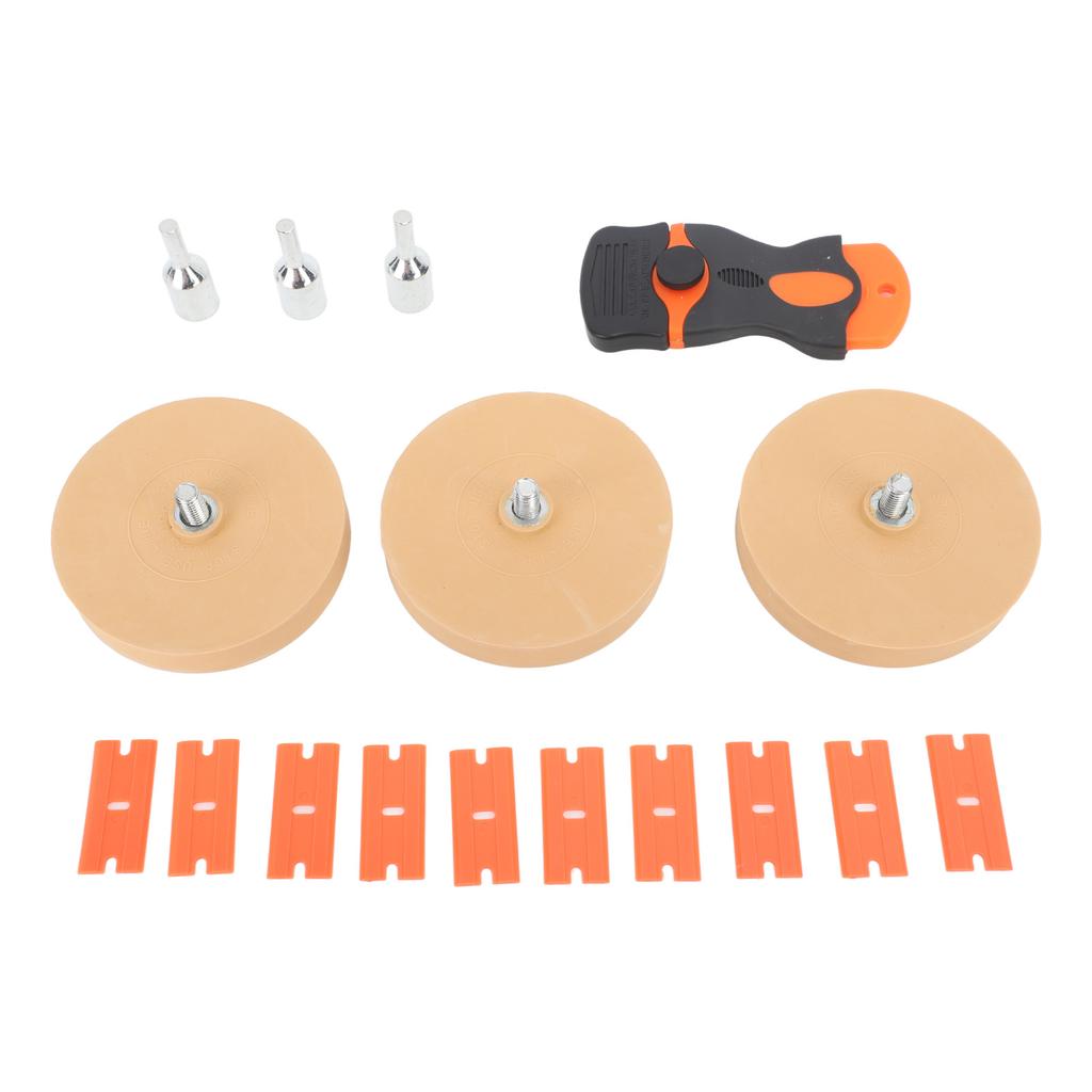 88mm Decal Remover Eraser Wheel Adhesive Remover Rubber Wheel with Metal Adhesive Scraper Plastic