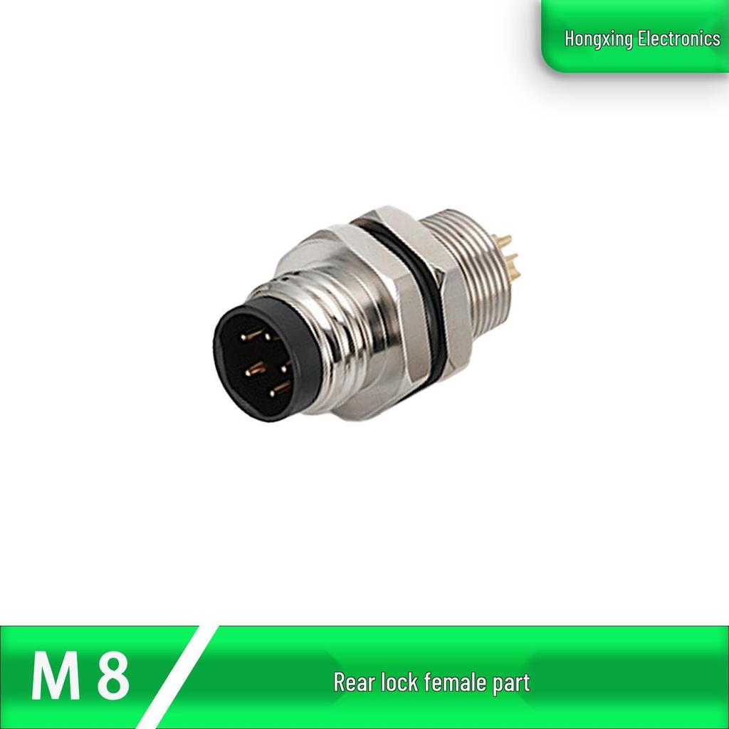 M8 Aviation Plug Solder-Type 3/4-Pin Male/Female Potted Waterproof Connector