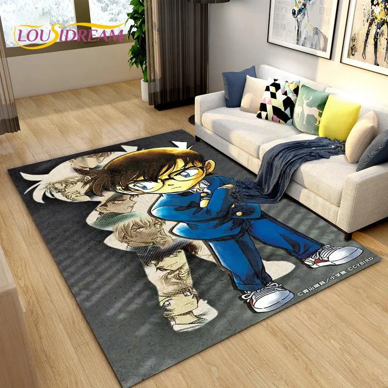 Detective Conan Cartoon Anime Area Rug,Carpet Rug for Living Room Bedroom Sofa Doormat Decoration, Kids Play Non-slip Floor Mat