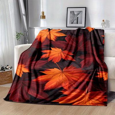 1 Stück Ahornblatt-Druck Leichte Flanelldecke, Bequeme und Warme Decke, für Camping Sofa Bett und Couch Büro, Geschenk