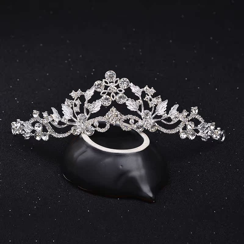 Couronne Baroque Alliage Strass Bijoux Mariage Couronne Dorée Cœur Tiare de Mariée