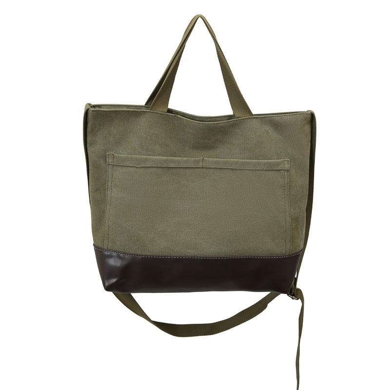 

Холщовая сумка женская сумка-тоут большая вместимость сумка Messenger универсальная портативная сумка для студентов колледжа зелёный