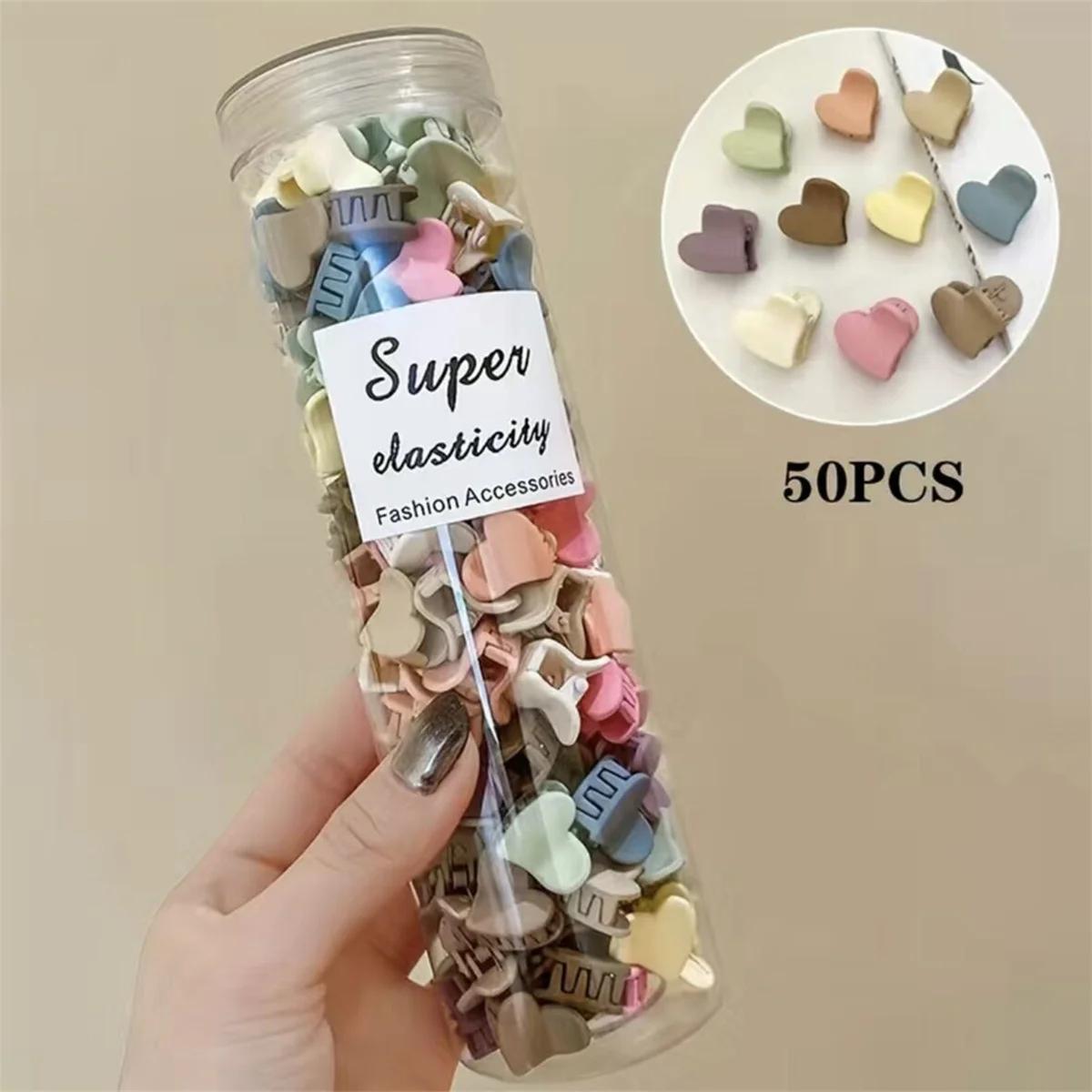 

50 шт./набор Милые заколки для волос Маленький размер Мини-заколка Зажимы для волос для девочек Корейская боковая заколка Заколка для челки Женские милые аксессуары для волос