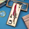 Vintage Feather Pen Mechanical Gear Feather Pen Steam Dip Pen Gift Box Teachers' Day Student Gifts