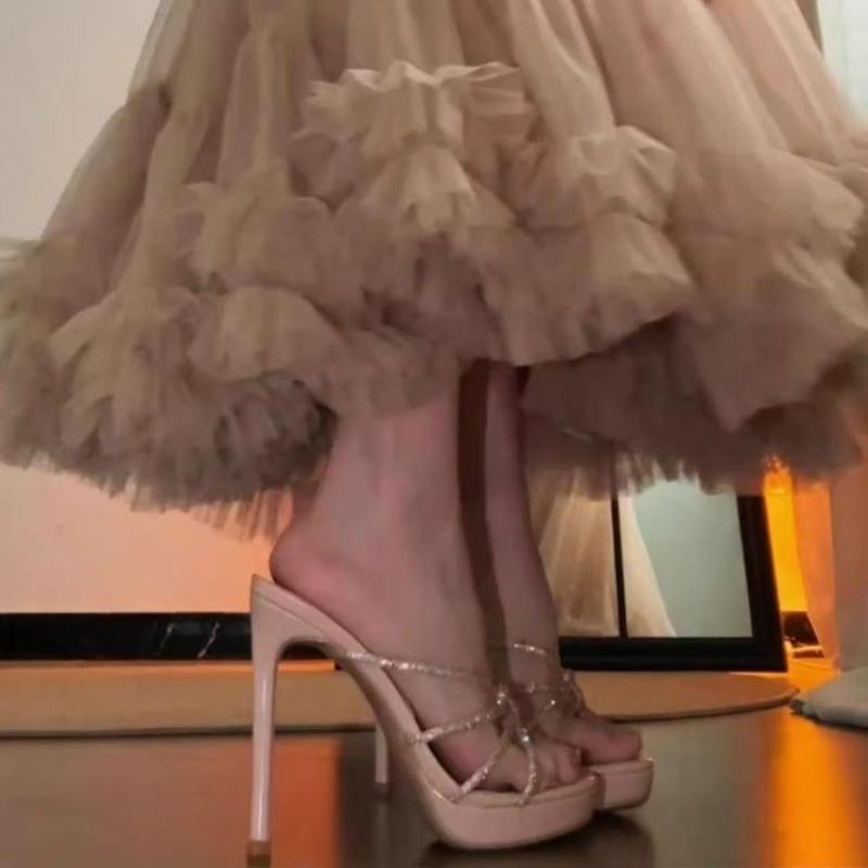 

2026 New Sexy High Heels Women s Super High Heel Platform Flat Sandals and Slippers 39