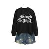 Womens Oversized Cotton Hoodie Sweatshirt With Bold Print - Casual Winter Top Daily Wear