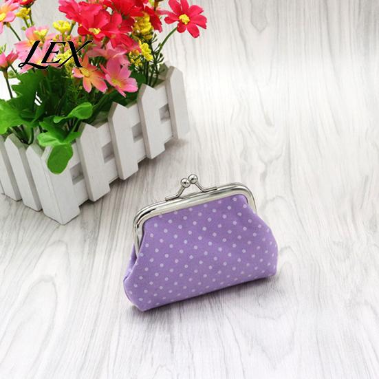 Retro Polka Dot Purse Women Coin Purse, Printing Mini Lightweight Pouch, Pocket Size Compact Storage Kiss Lock for Coins Earrings Hair Ties