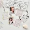 Kawaii Shining Stars Kpop Photo Card Holder Keychain Portable Acrylic Idol Photo Holder 3 Inch Clear ID Card Cover Bag Pendant