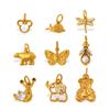 Exquisite Small Animal Series Pendant Stainless Steel Rhinestone Zircon Elephant Butterfly Diy Accessories