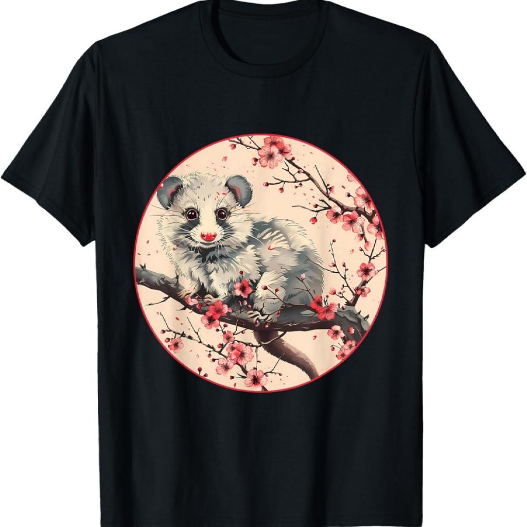 Cute Opossum Lover Motif Forest Wildlife Possum Animal T-Shirt
