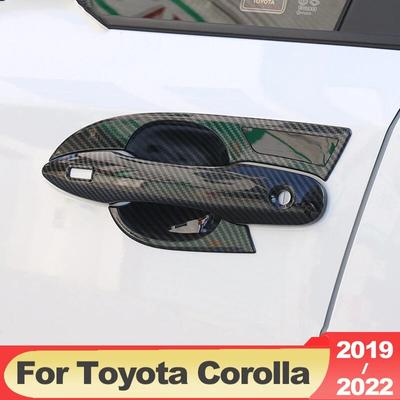 ABS Fibre de Carbone Poignées de Porte Extérieures de Voiture Couvercles de Bol Garniture Autocollant Pour Toyota Corolla E210 2022 12ème Accessoires