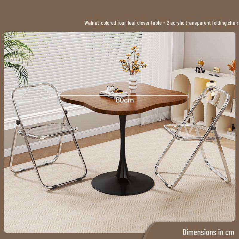 Compact Round Table: Ideal for Balcony, Living Room, or Business Meetings