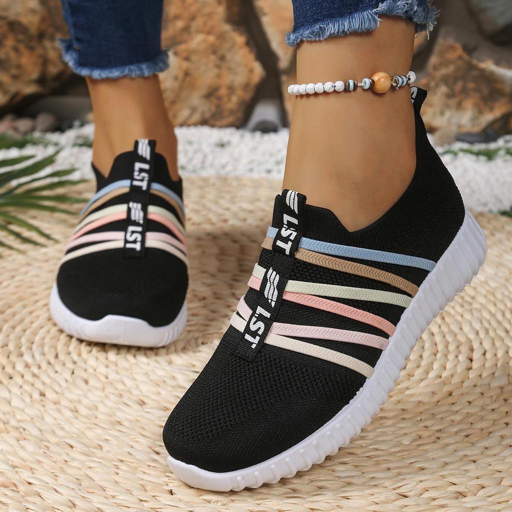 2025 New Women's Flying Woven Shoes, Rainbow Shoes, Casual and Lightweight Sports Shoes for Women