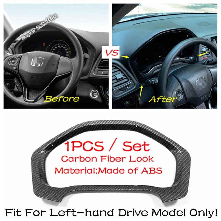 Car Door Loudspeaker / Window Rise Lift Down Control Decor Cover Trim Carbon Fiber Accessories For Honda Vezel HR-V 2014 -
