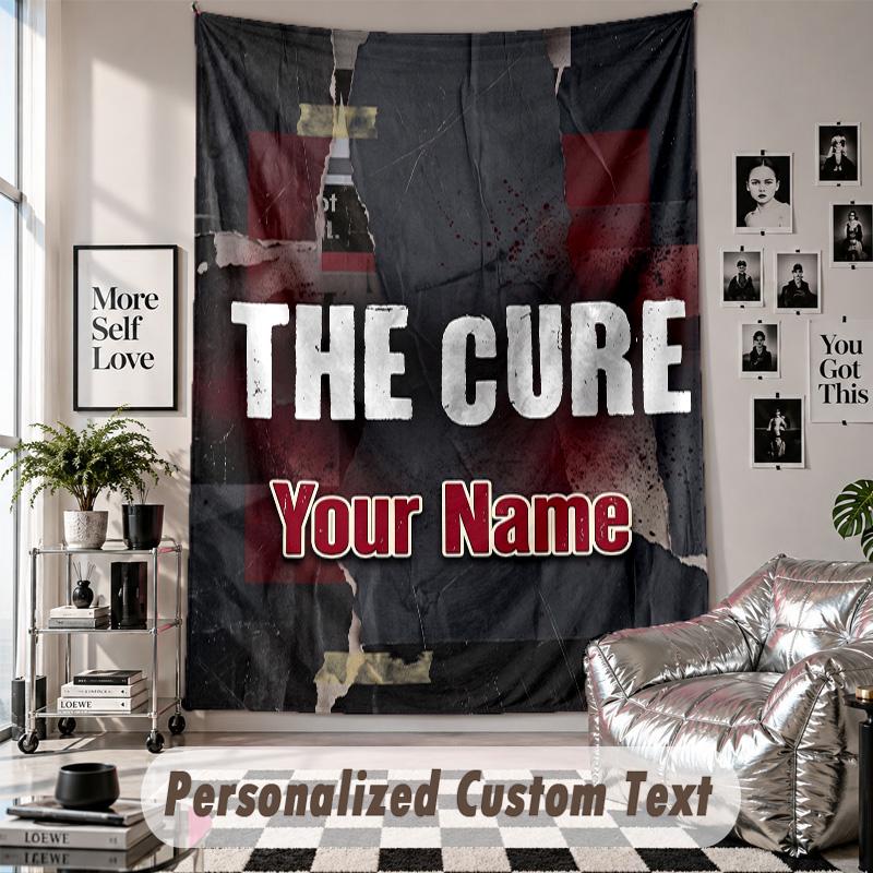 Wandbehang mit individuellem Namen & Text, The Cure Dekorationstuch für das Schlafzimmer